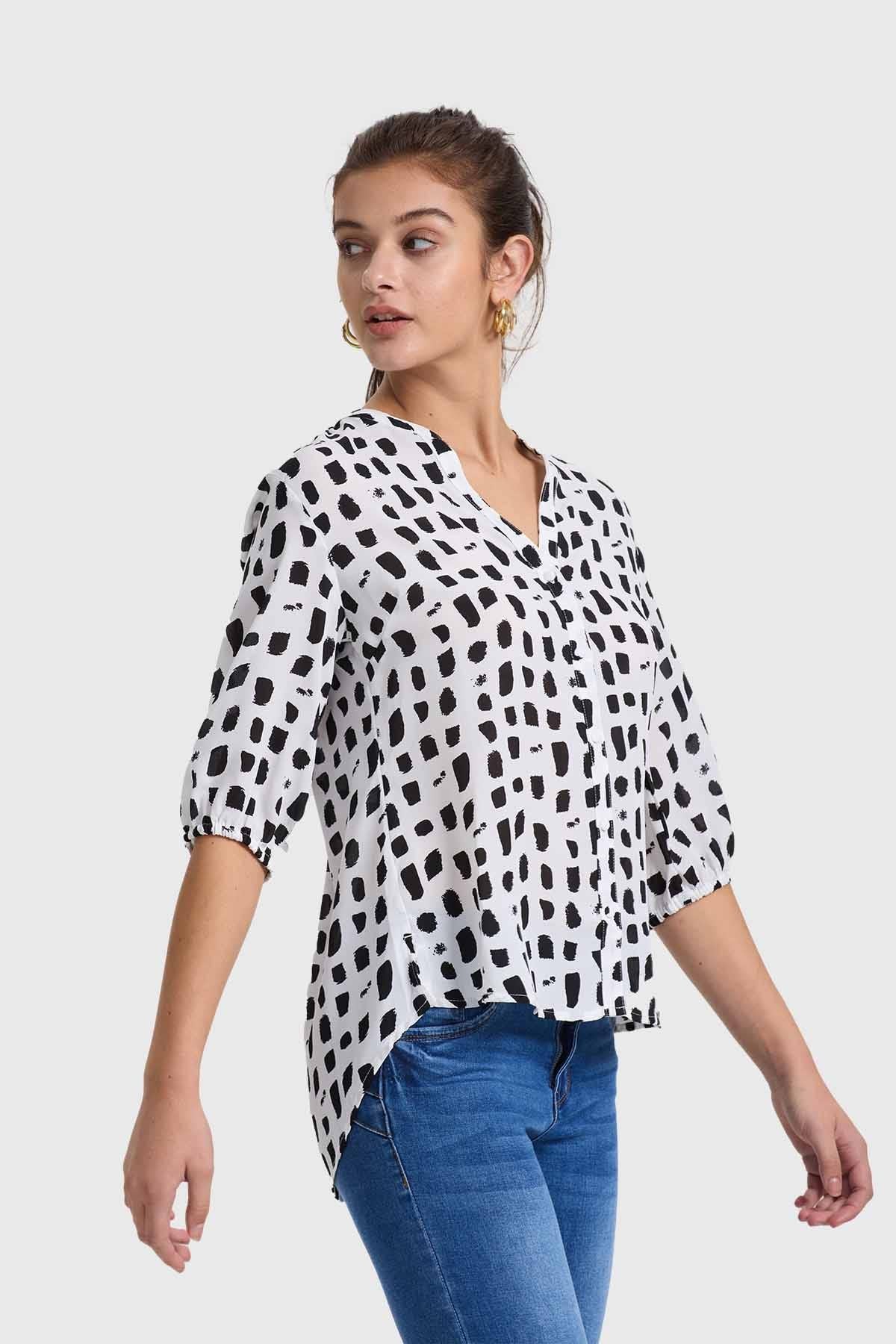 Blusa Mujer Print Crudo