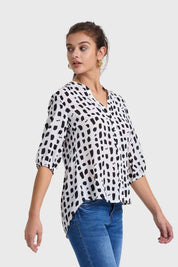 Blusa Mujer Print Crudo