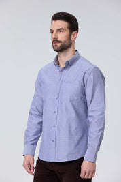 Camisa Hombre Oxford Azul
