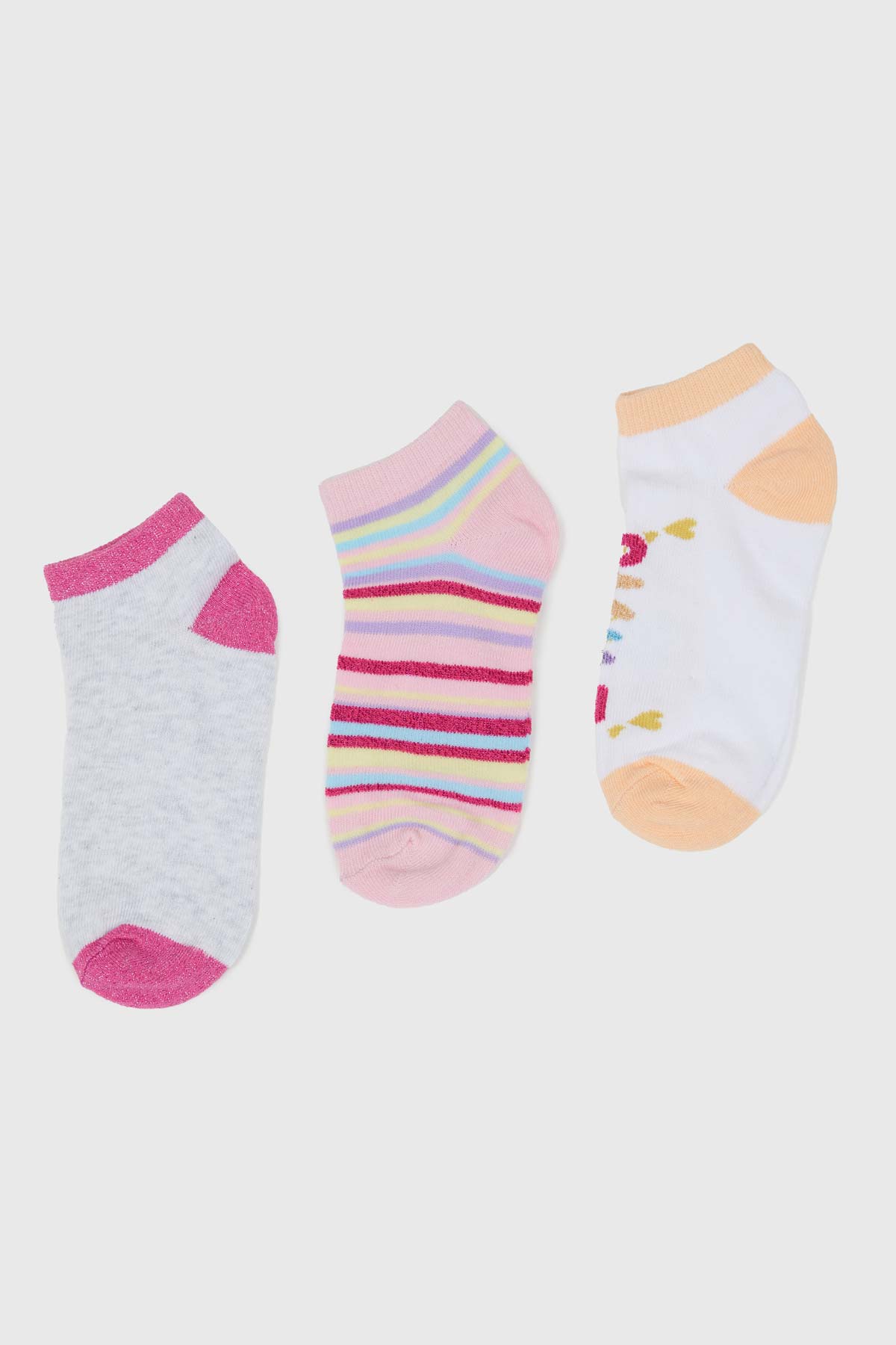 Calceta Niña Tripack Print Palo Rosa