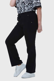 PANTALÓN BUZO MUJER CLÁSICO FLARE NEGRO