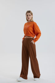 Pantalón Mujer Sastrero Café