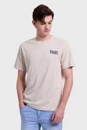 Polera Hombre Print Beige