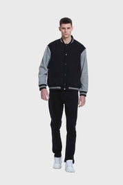 CHAQUETA HOMBRE CON APLICACIÓN JERSEY NEGRO I