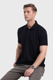 Polera Hombre Piqué Básica Negro