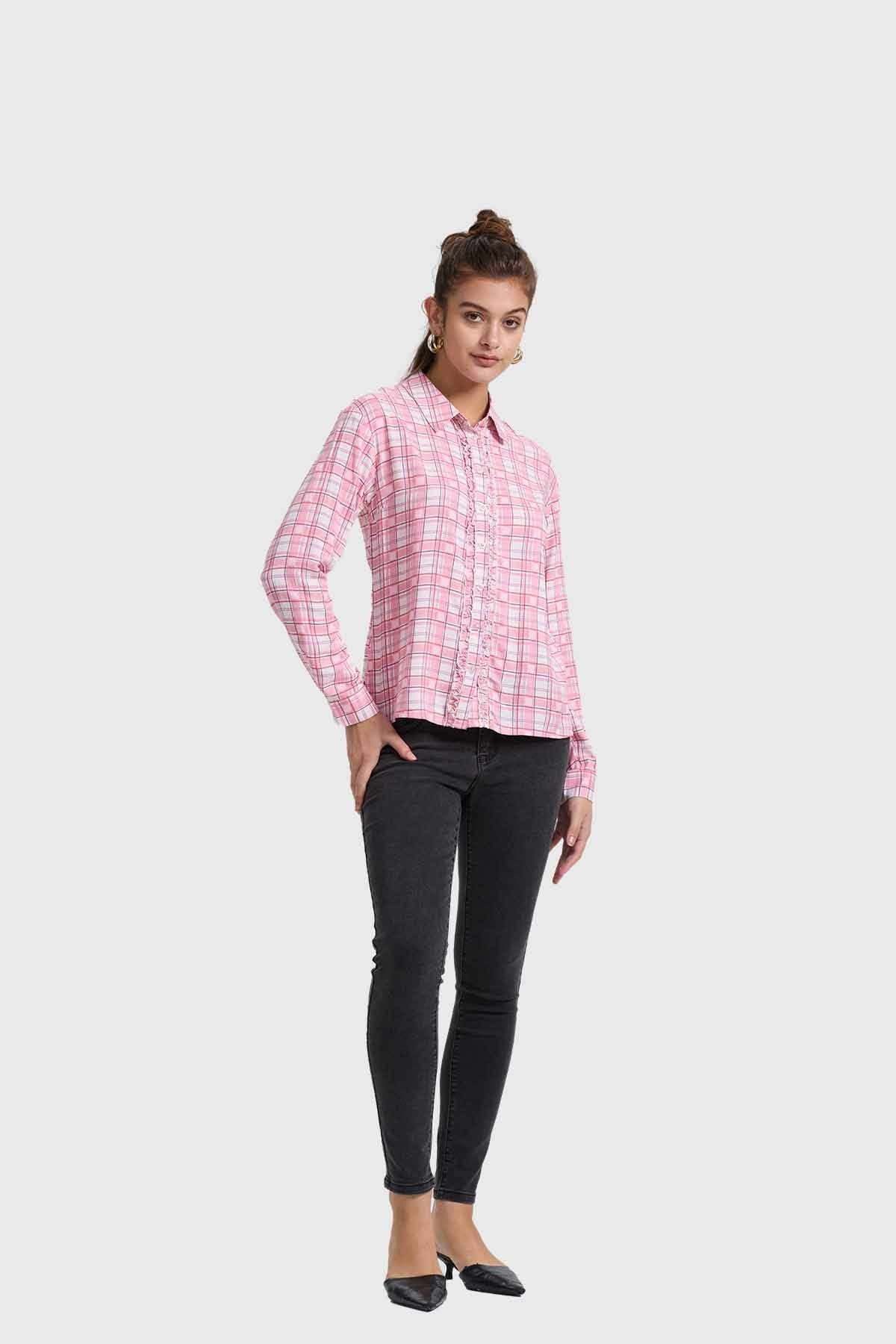 Blusa Mujer Abotonada Rosado
