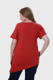 Polera Mujer Estampado Rojo