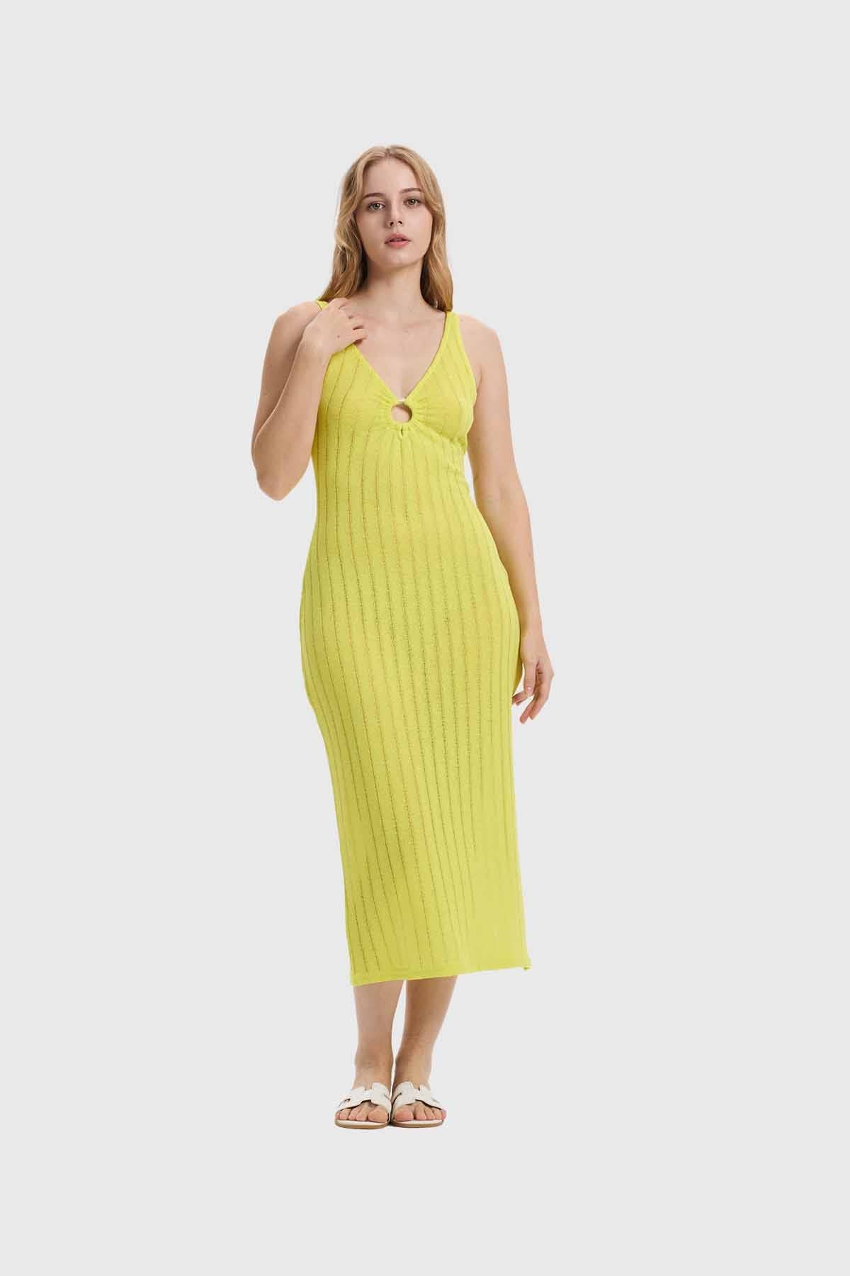 Vestido Mujer Tejido Verde