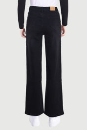 Jeans Niña Wide Leg Con Roturas Negro