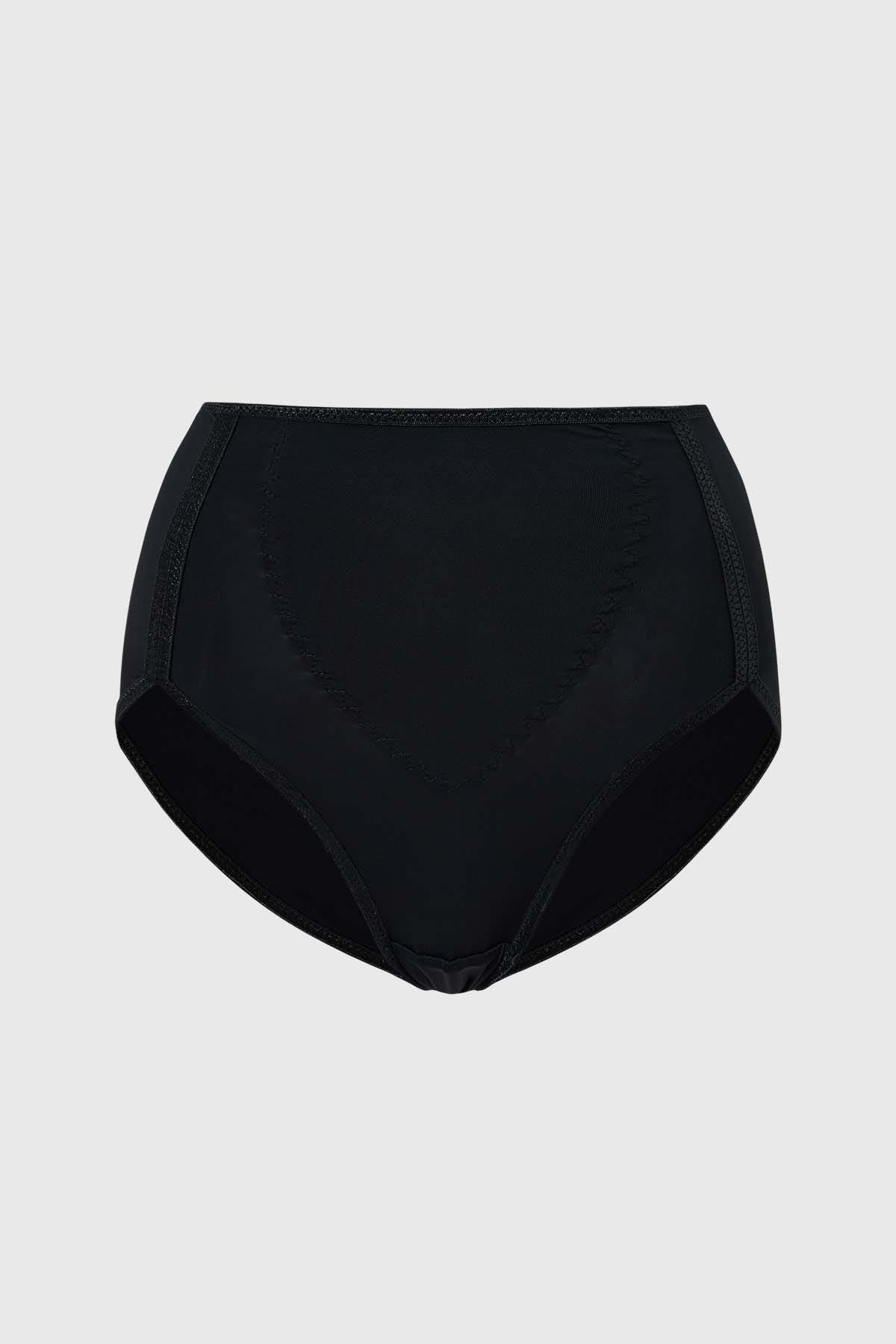 Calzón Mujer Tiro Alto Control Abdomen Corte Negro