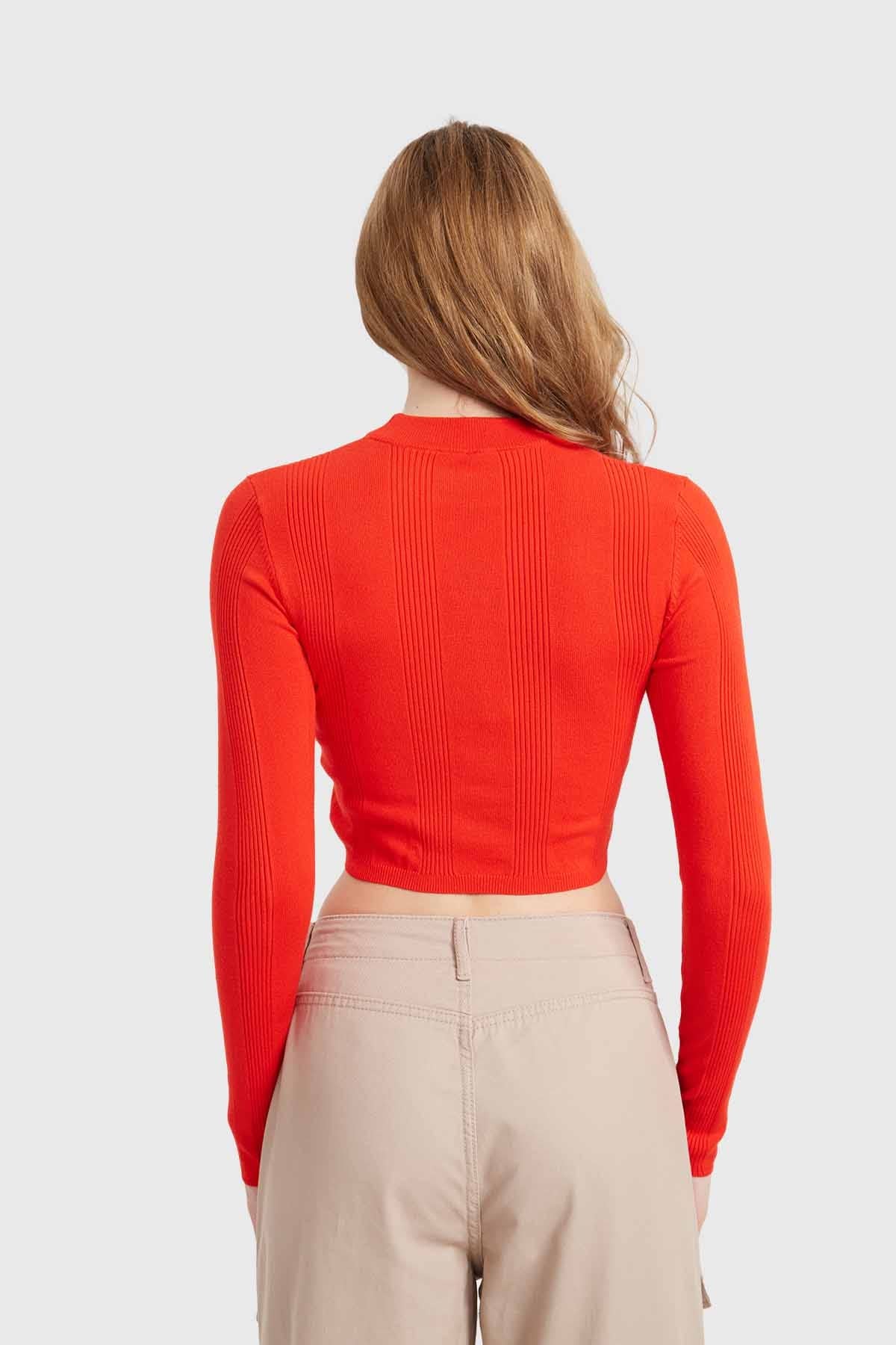 Sweater Mujer Crop Rojo