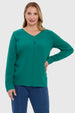Blusa Mujer Pinza Pliegue Delantero Verde