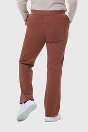 Pantalón Buzo Mujer Flare Clásico Café
