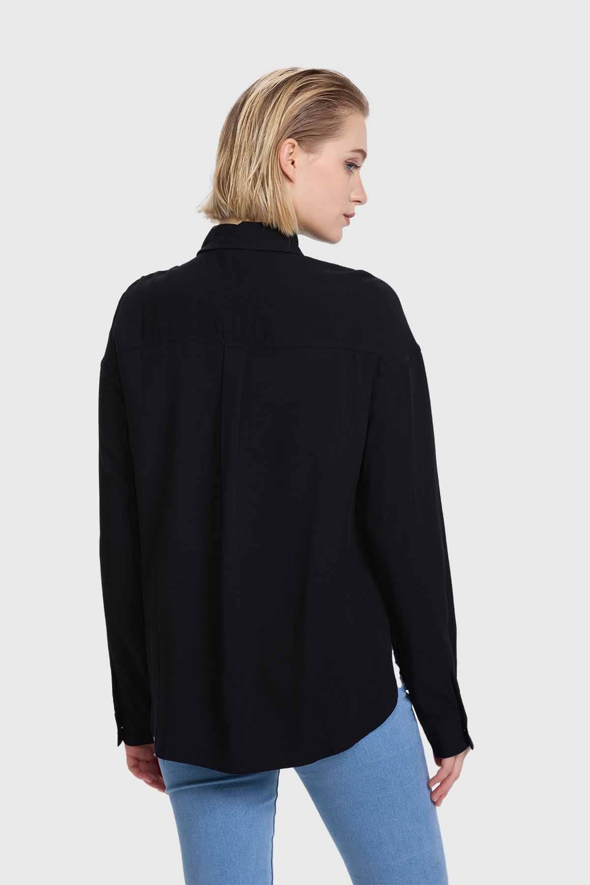 Blusa Mujer Abotonada Negro