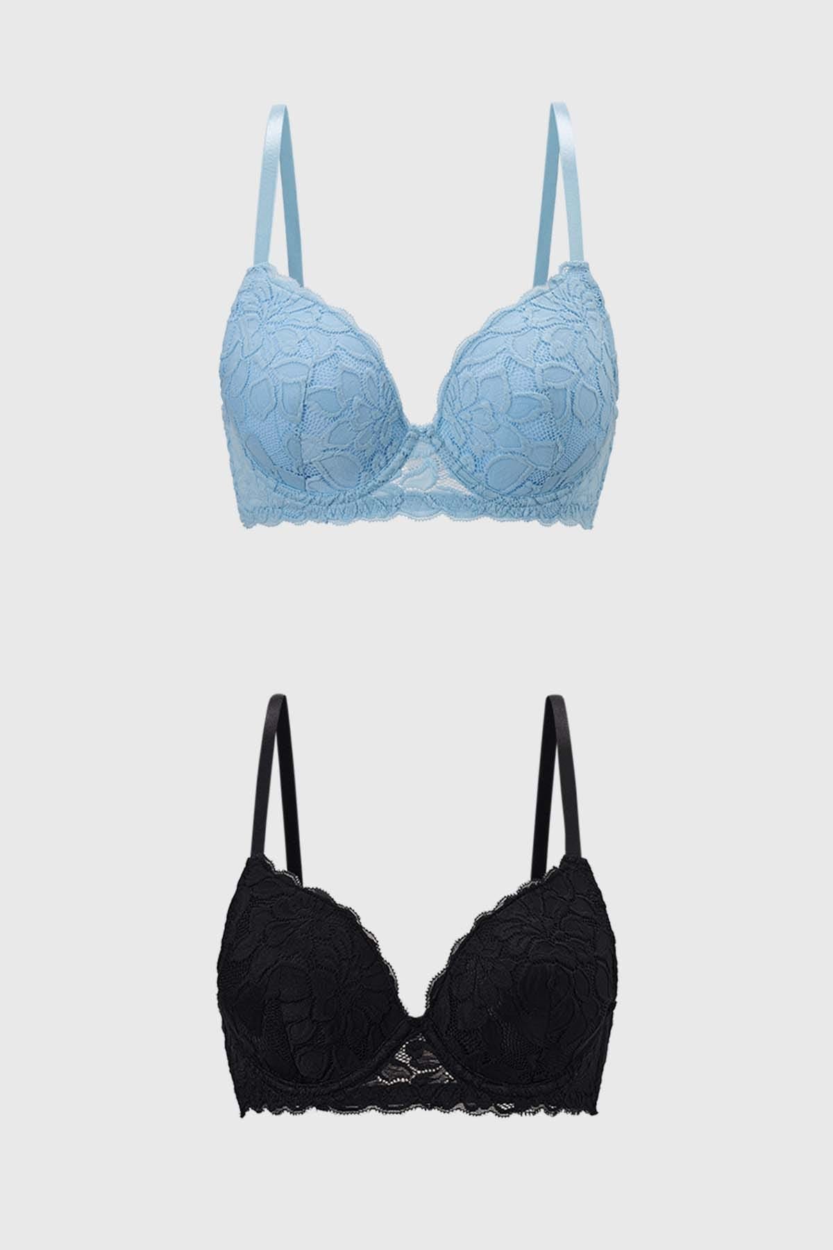 Sostén Mujer Bipack Algodón Celeste