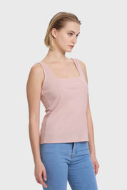 Polera Mujer Pabilo Escote Cuadrado Rosado
