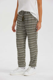 Pantalón Mujer Bombacho Puño Elástico Verde