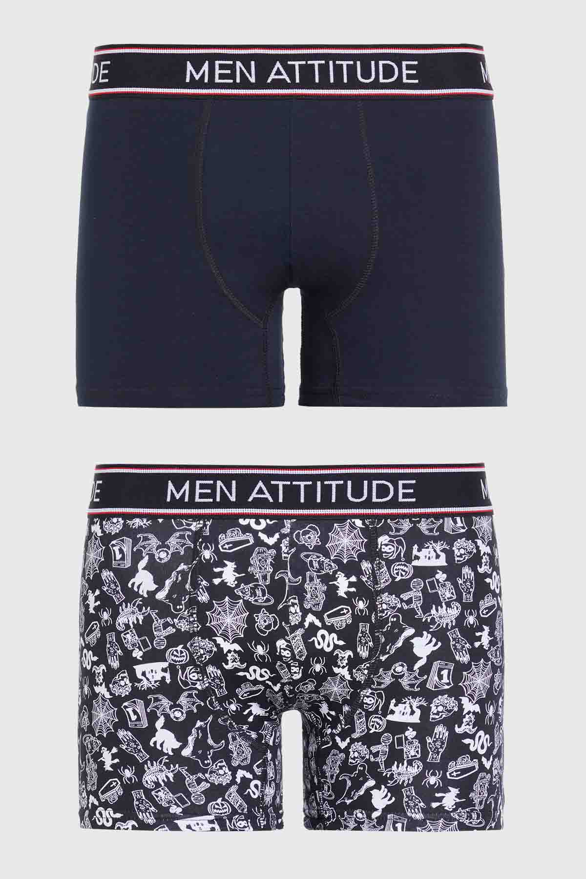 Boxer Hombre Bipack Print Negro