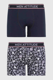 Boxer Hombre Bipack Print Negro