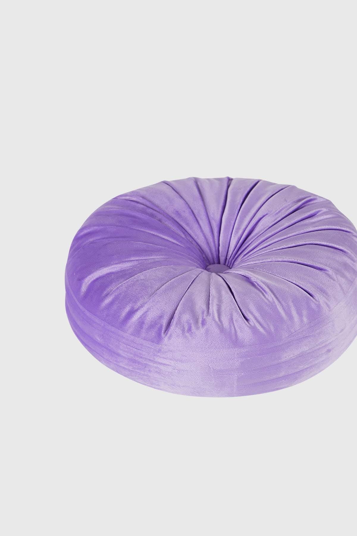 Cojín Velvet Redondo Lila