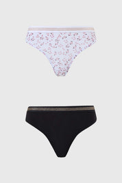 Calzón Mujer Bipack Colaless Print Blanco