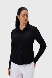 Blusa Mujer Abotonada Negro