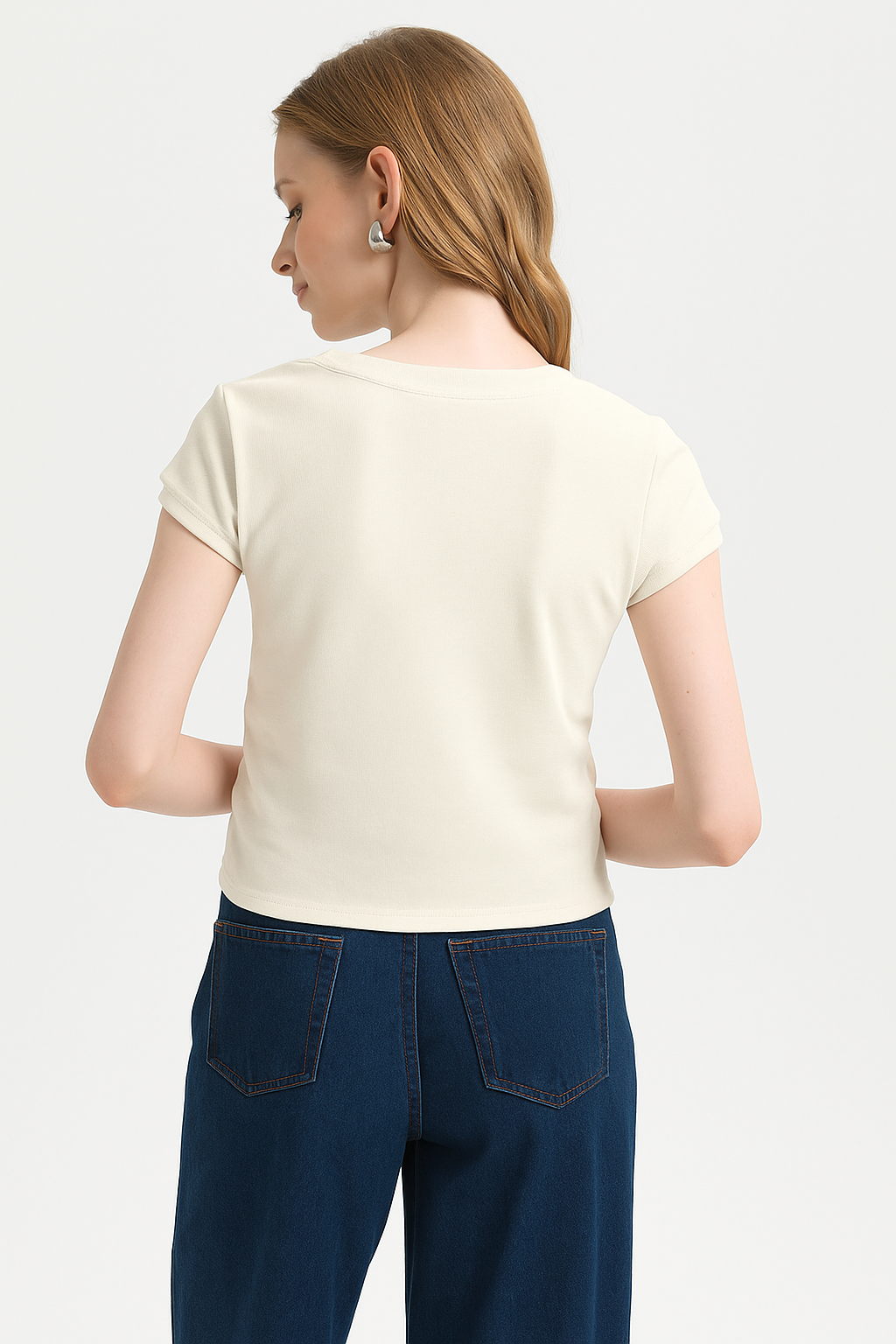 Polera Mujer Cropped Crudo