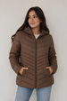 Parka Mujer Slim Café Oscuro