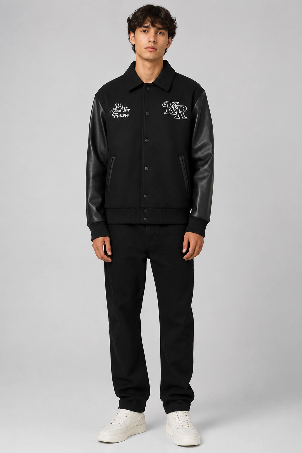 Chaqueta Hombre Cuello Camisero Negro