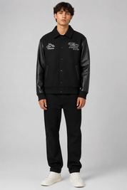 Chaqueta Hombre Cuello Camisero Negro