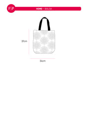 Bolsa rosada con diseño colorido de mujer con corona de flores sosteniendo flor y serpiente bajo sol y luna en fondo negro