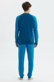 Pijama Hombre Dragon Azul Marino