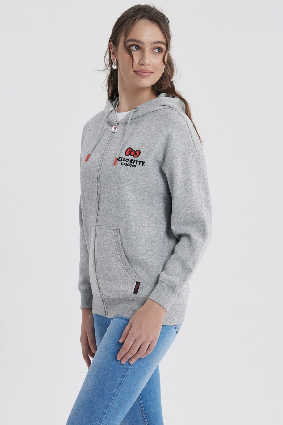 Polerón Mujer Hello Kitty Gris Melange