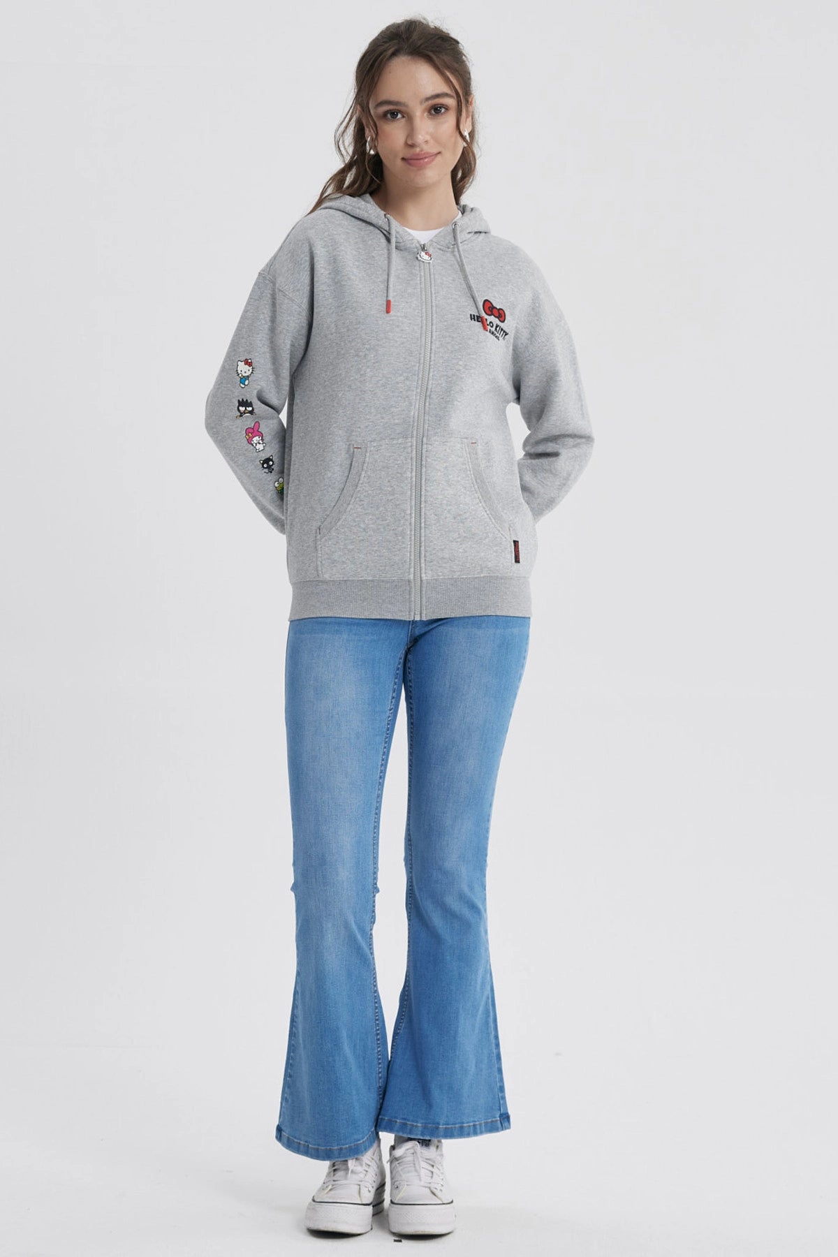 Polerón Mujer Hello Kitty Gris Melange
