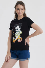 Polera Mujer Mickey Negro
