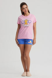 Pijama Mujer Garfield Rosado