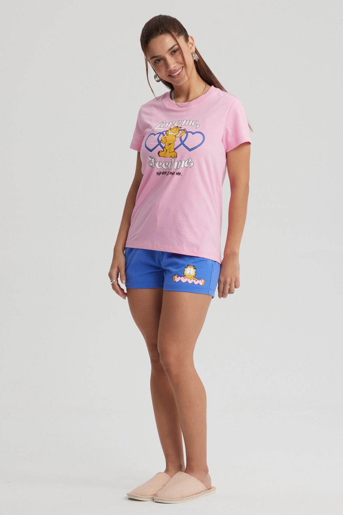 Pijama Mujer Garfield Rosado