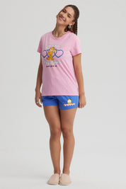 Pijama Mujer Garfield Rosado