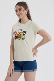 Polera Mujer Hello Kitty Beige