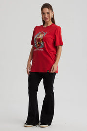 Polera Mujer Gryffindor Burdeo