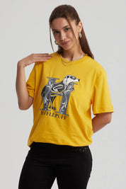 Polera Mujer Hufflepuff Amarillo