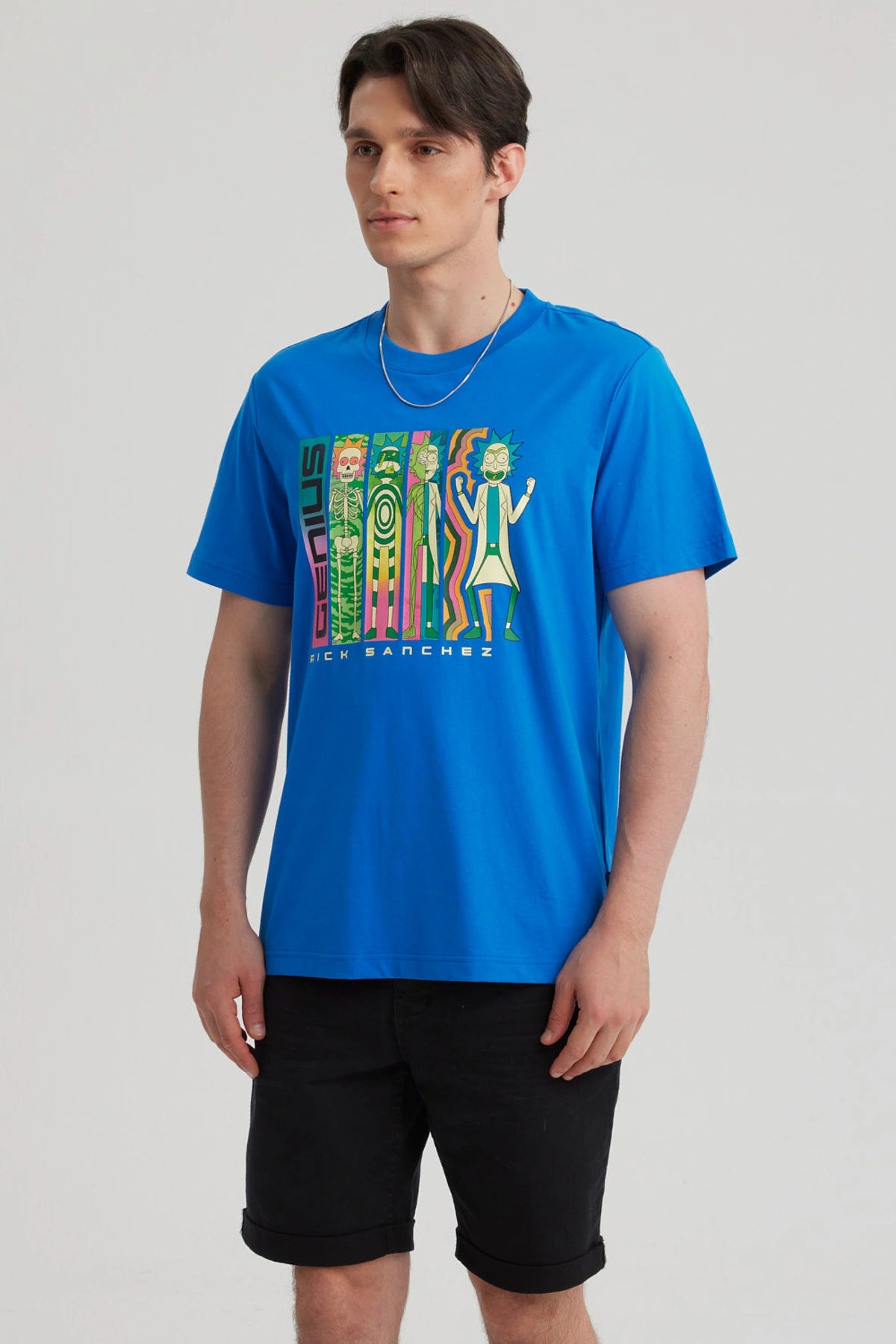 Polera Hombre Rick And Morty Azul Marino