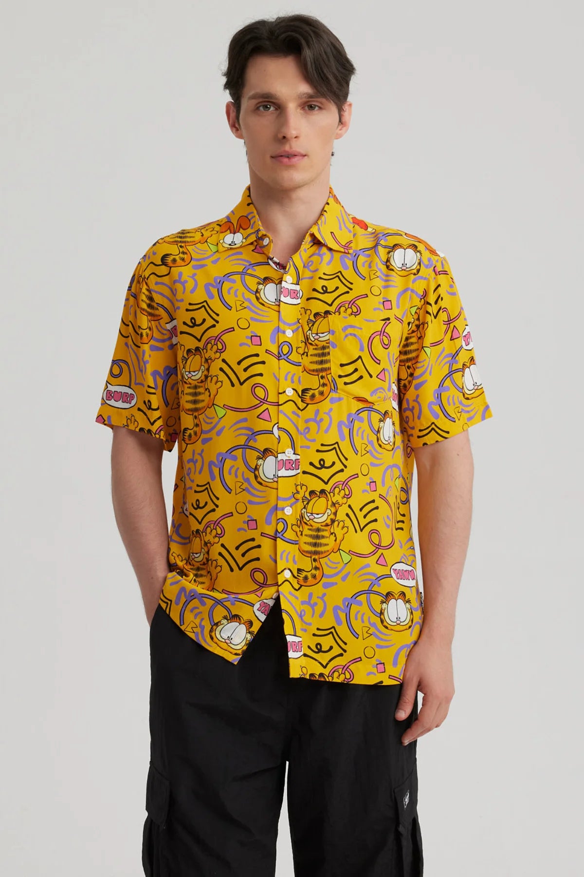 Camisa Hombre Garfield Naranjo