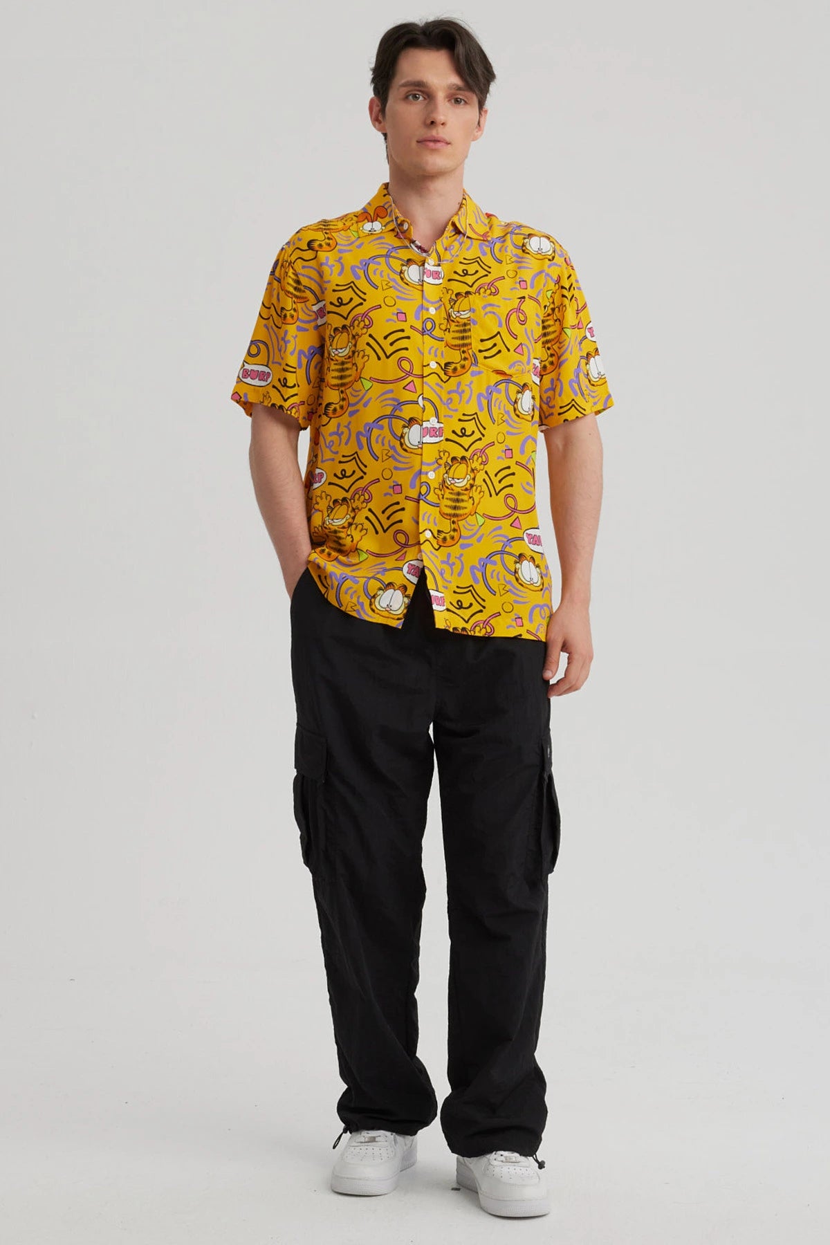 Camisa Hombre Garfield Naranjo