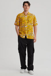 Camisa Hombre Garfield Naranjo