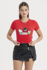 Polera Mujer Hello Kitty Rojo