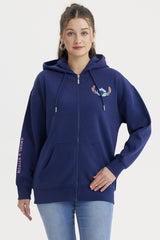 Polerón Mujer Regular Stitch Azul Marino