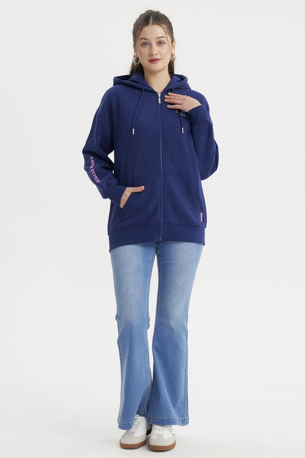 Polerón Mujer Regular Azul Marino