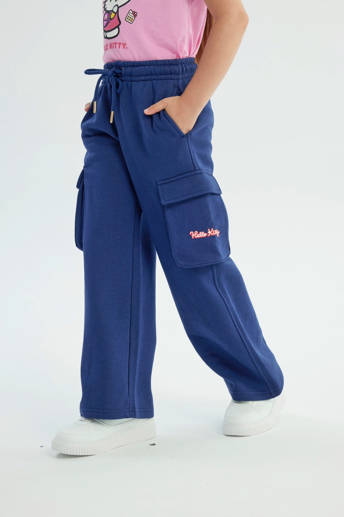 Pantalón Buzo Niña Hello Kitty Azul Marino