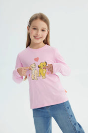 Polera Niña Rey León Rosado